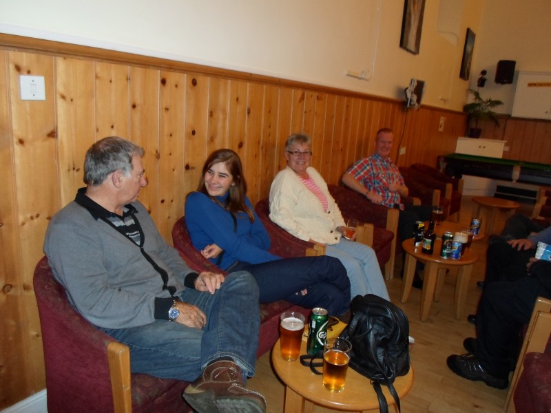 Our first night in the bar Russ, Becky, Barbara and Paul